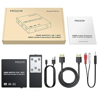 Amazon.com: Proster 3x1 HDMI Switch with Audio Extractor - 3